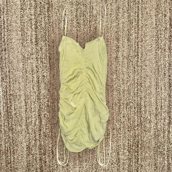 ZARA Women's Green Spaghetti Strap Dress Size Small - Picture 7 of 9